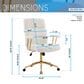 Rta Products Llc Elegant Textured Boucle Office Chair with Padded Arms in White, , large