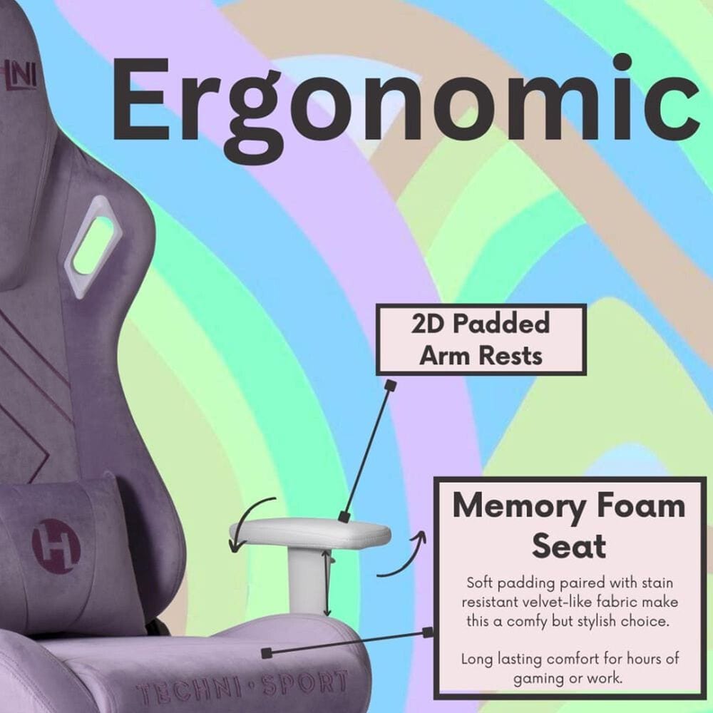 Techni Sport Gaming Chair in Purple, , large