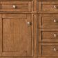 James Martin Vanities Brittany 60" Double Bathroom Vanity in Saddle Brown with 3 cm White Zeus Quartz Top and Rectangular Sinks, , large