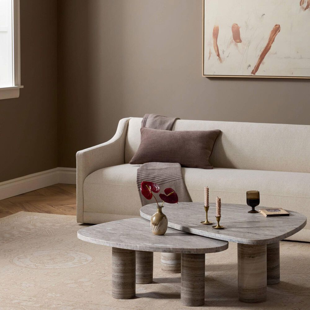 Four Hands Zion Coffee Table Set in Antique White Marble, , large