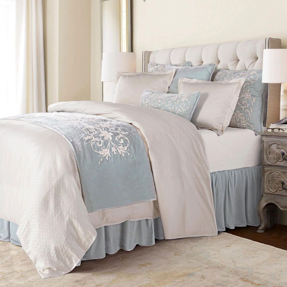 HiEnd Accents Bella 3-Piece King Comforter Set in Heather Blue and White, , large
