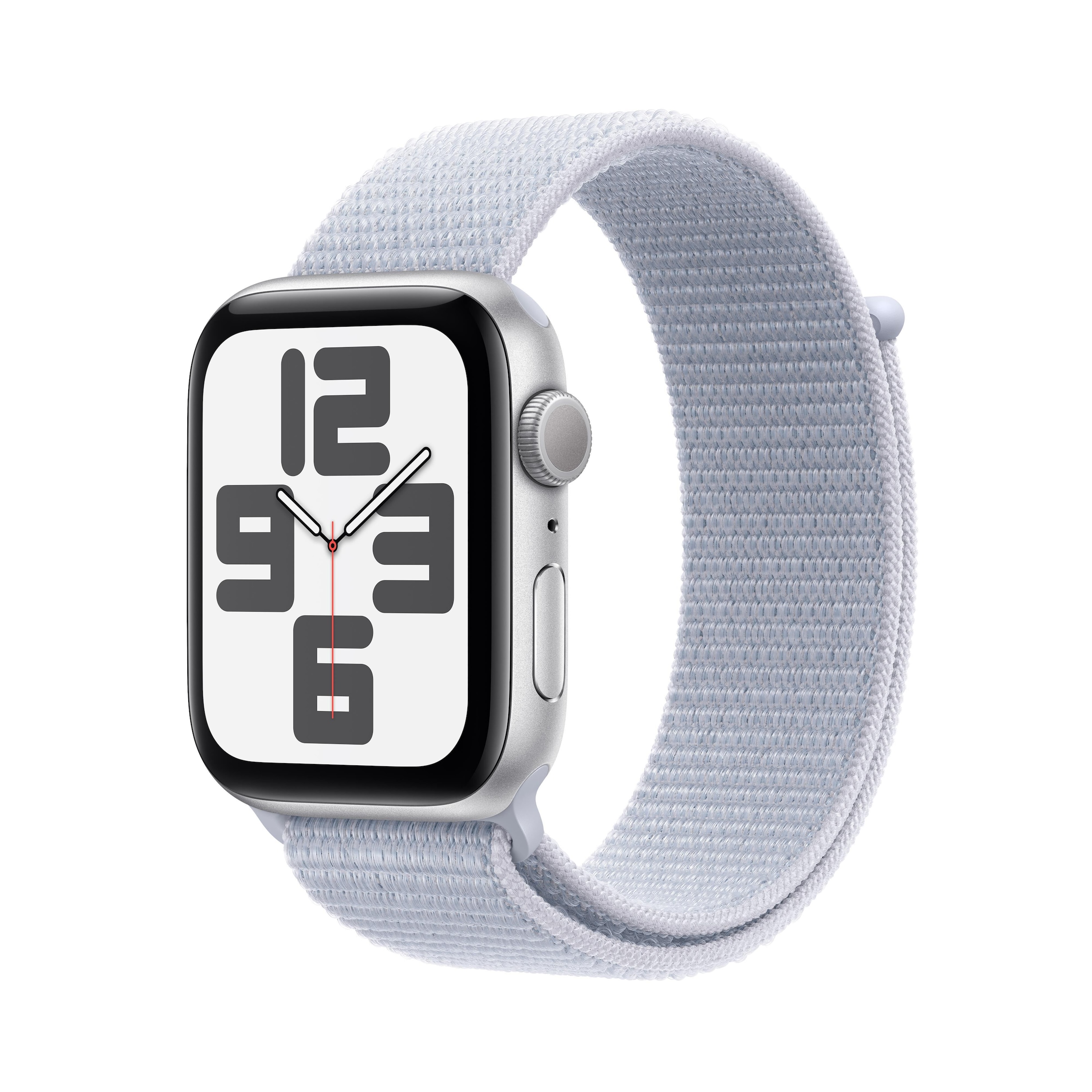 Apple Watch SE GPS 44mm Silver Aluminum Case with Blue Cloud Sport Loop NFM