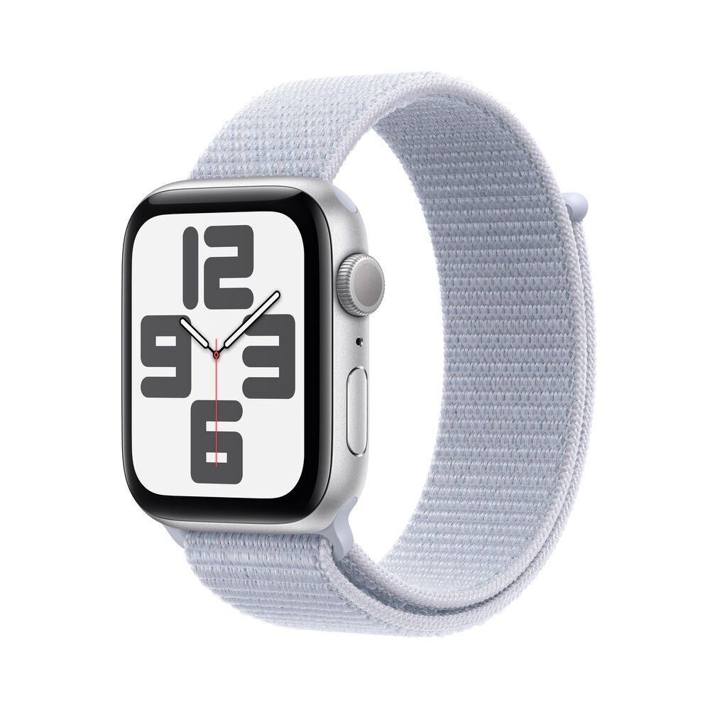 Apple Watch SE GPS 44mm Silver Aluminum Case with Blue Cloud Sport Loop, , large
