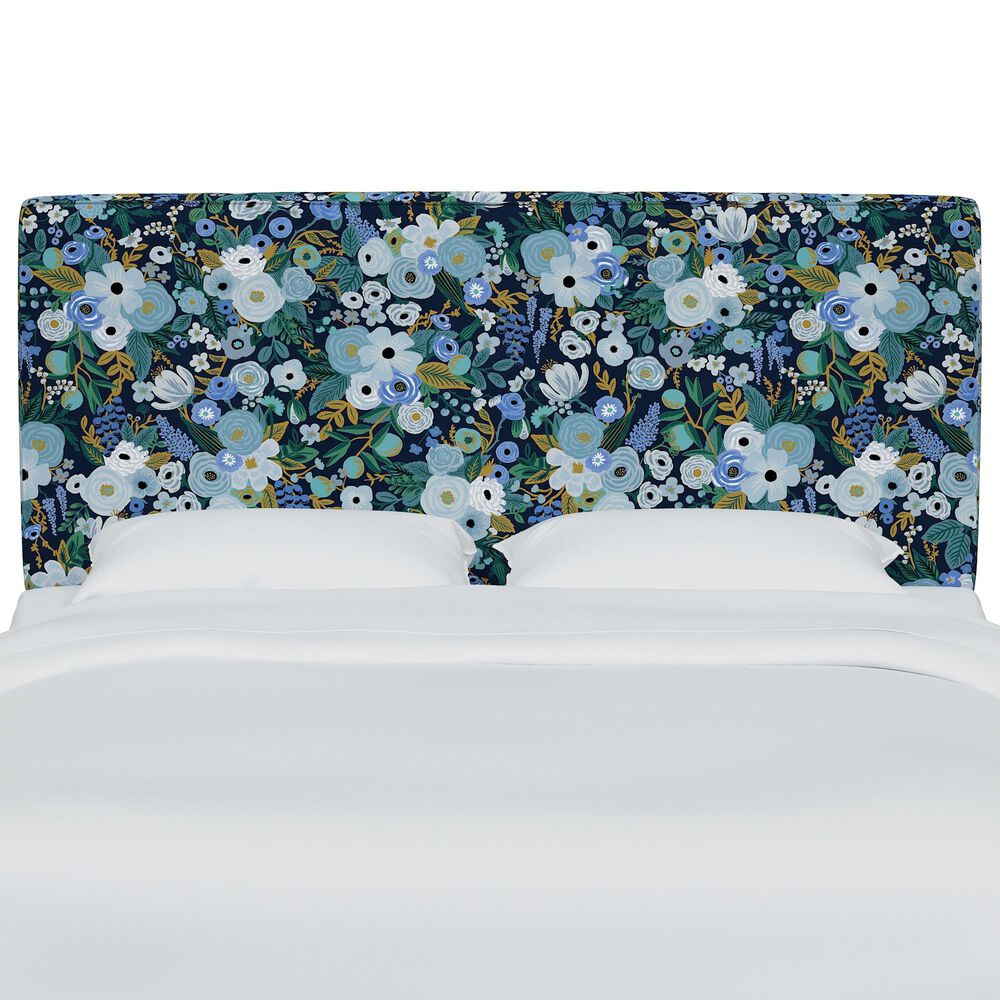 Rifle Paper Co Crafted by Cloth &amp; Company Elly Queen Headboard in Garden Party Blue, , large