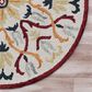 L&R Resources Sinuous Electric Floral Medallion 6" Round Red, Yellow, Cream and Navy Area Rug, , large