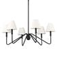 Golden Lighting Kennedy 6-Light Chandelier with Ivory Shade in Natural Black, , large