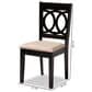 Baxton Studio Lenoir Side Chair with Sand Cushion in Espresso Brown (Set of 4), , large