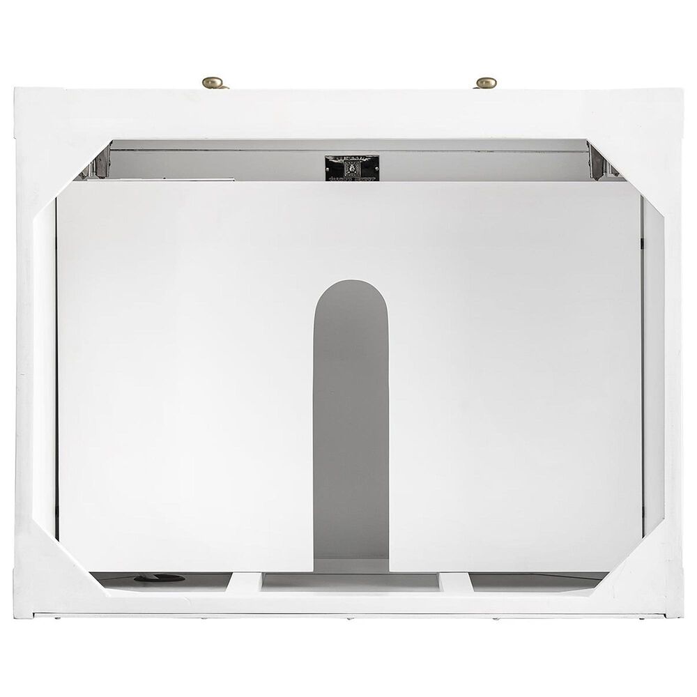 James Martin Vanities Breckenridge 30&quot; Single Bathroom Vanity in Bright White with 3 cm Victorian Silver Quartz Top and Rectangular Sink, , large