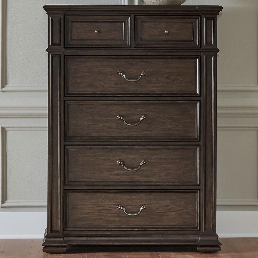 Belle Furnishings Provence Park 6-Drawer Chest in Chateau Brown, , large