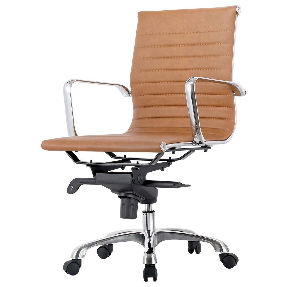 Moe's Home Collection Omega Swivel Office Chair in Brown, , large