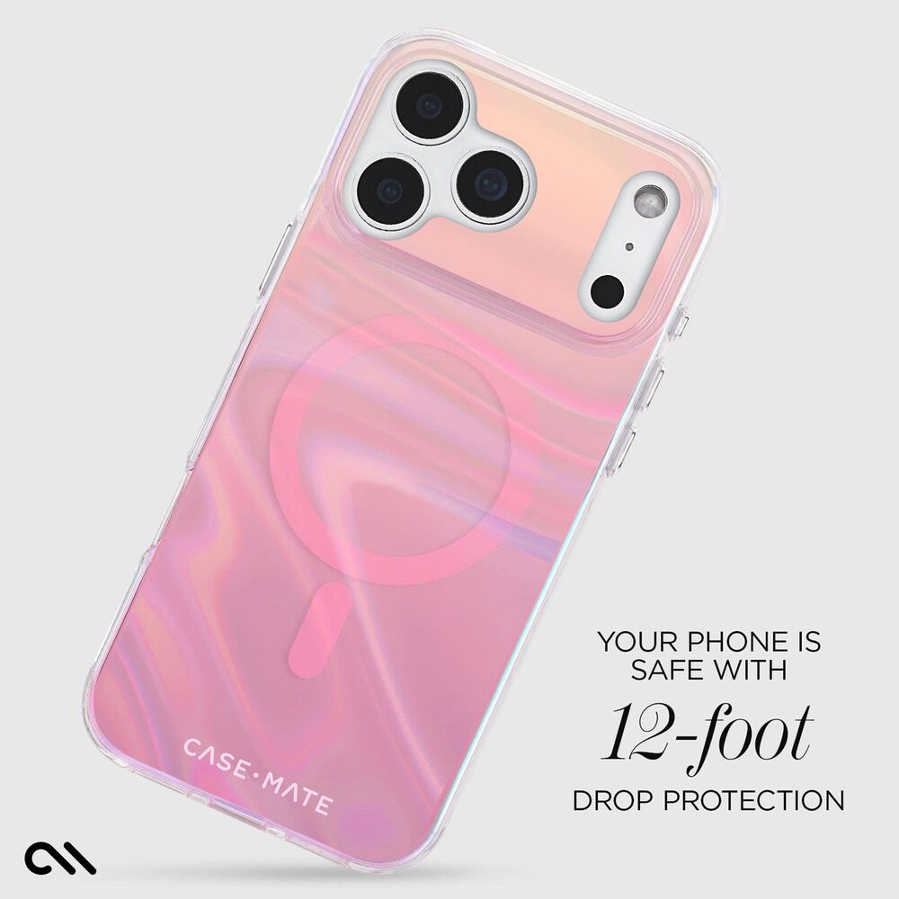 Case-Mate Peach Bubble MagSafe Case for iPhone 17 Pro Max in Peach Iridescent, , large