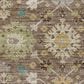 Dalyn Rug Company Silk Road Mocha, Ivory, Gold, Blue, Copper, Aloe and Gray 8" x 10" Area Rug, , large