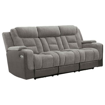 Ashley Mixed Motion Power Reclining Sofa in Shadow, , large