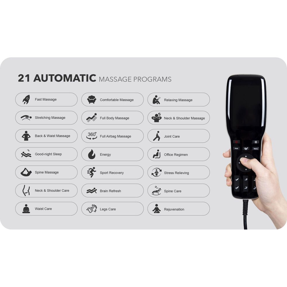 Osaki Ador 3D Allure Zero Gravity Voice Activated Massage Chair in Black and Charcoal, , large