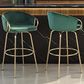 LumiSource Claire Swivel Barstool with Green Velvet Upholstery in Gold (Set of 2), , large