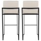 Lumisource Fuji High Back Barstool with Beige Fabric in Black (Set of 2), , large