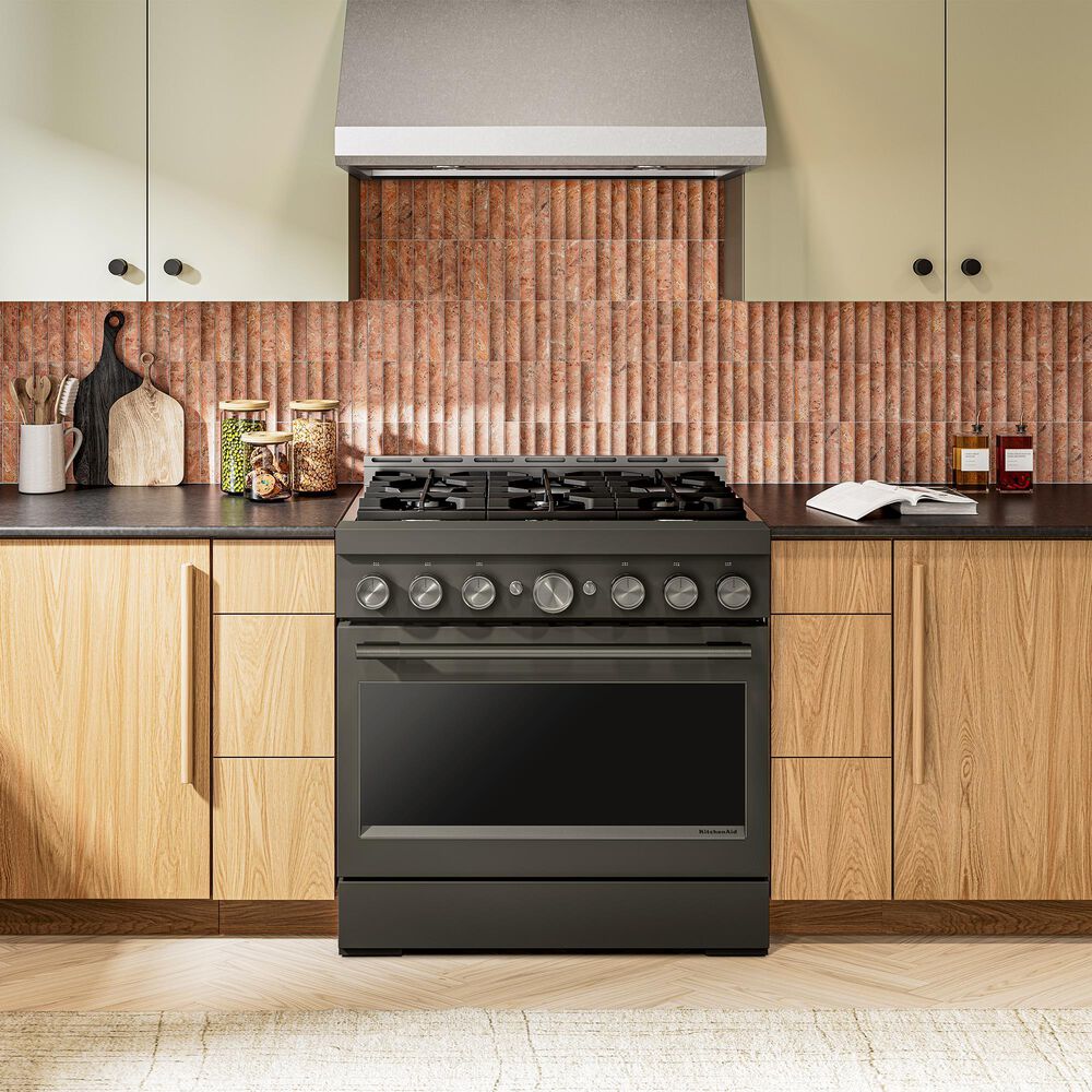 KitchenAid 5.1 Cu. Ft. Commercial-Style Gas Range in Black Ore, , large