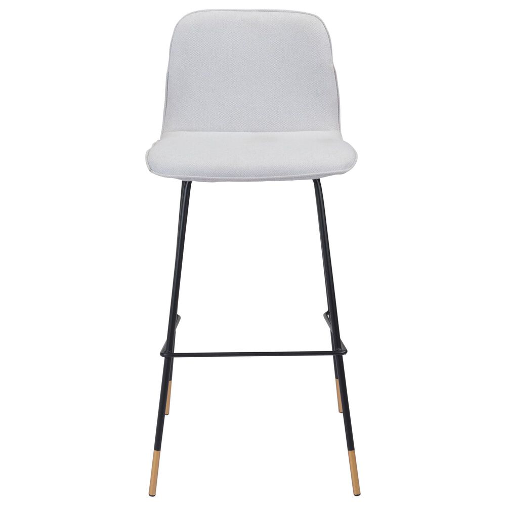 Zuo Modern Gironde Bar Stool in Light Gray and Black, , large