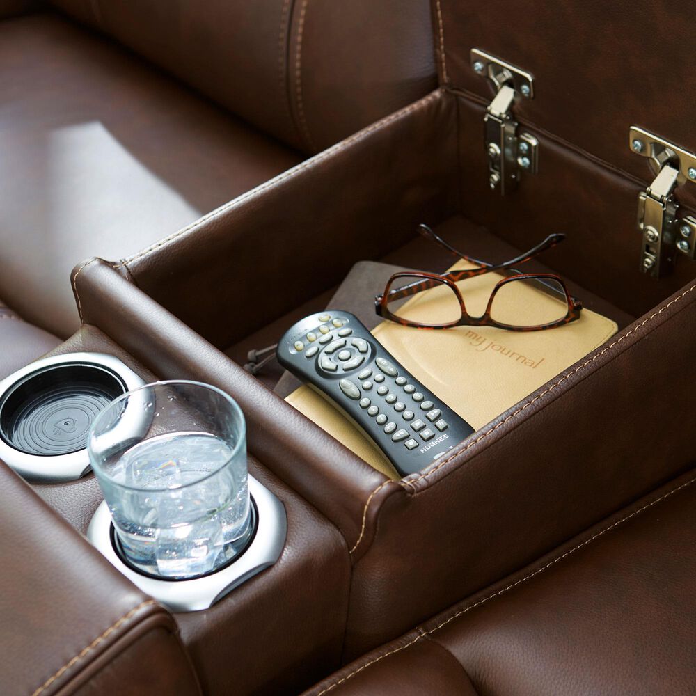 Ashley Knightington Power Reclining Loveseat in Brown, , large