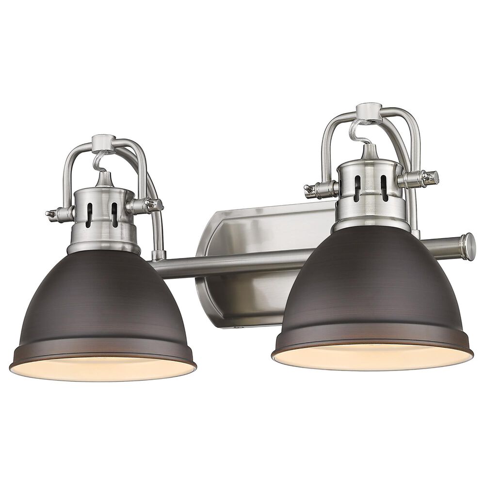 Golden Lighting Duncan 2-Light Bath Vanity in Pewter and Rusted Bronze, , large