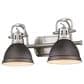 Golden Lighting Duncan 2-Light Bath Vanity in Pewter and Rusted Bronze, , large