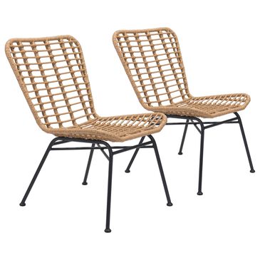 Zuo Modern Lorena Dining Chair in Natural/Black (Set of 2), , large