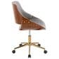 Lumisource Fabrizzi Office Chair with Grey Cushion in Walnut and Gold, , large