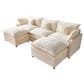 HOMLUX 107.87" Ultra-Comfort Chenille Sectional Sofa Set in White, , large