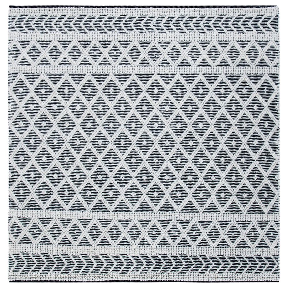 Safavieh Natura NAT482A 6" Square Ivory and Black Area Rug, , large