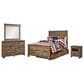 Ashley Trinell 4-Piece Twin Storage Bedroom Set in Brown, , large