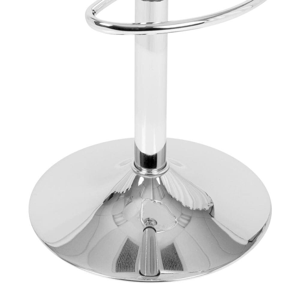 Lumisource Ale Swivel Adjustable Barstool with White Seat in Chrome &#40;Set of 2&#41;, , large