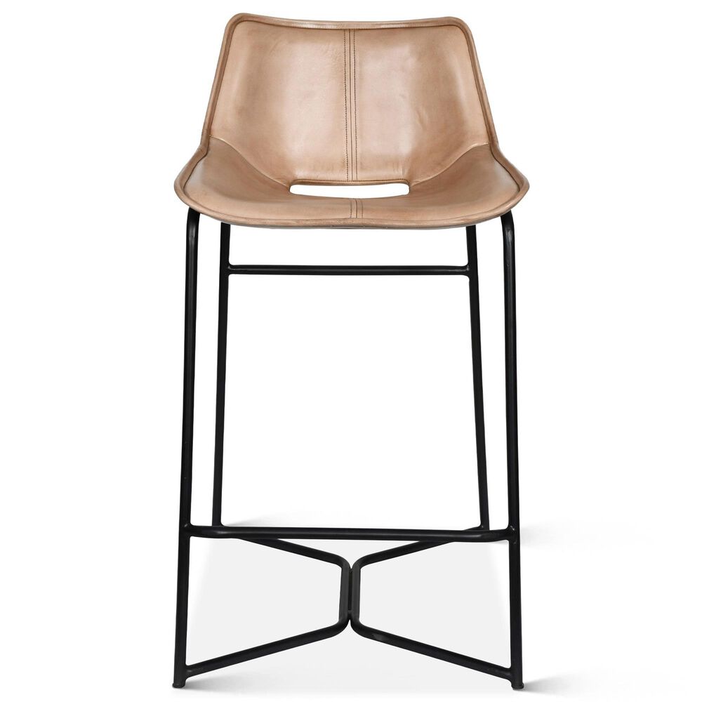 Home Trends &amp; Design Essex Stanley Counter Stool in Top Grain Leather, , large