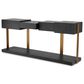 Eichholtz Nerone Console Table in Charcoal Grey and Brushed Brass, , large