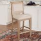 Linon Home Decor Emmy 26" Counter Stool with Natural Cushion in Grey Wash, , large