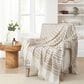 BCP Home 50" x 60" Rolled Stripe Throw Blanket in Cream and Tan, , large