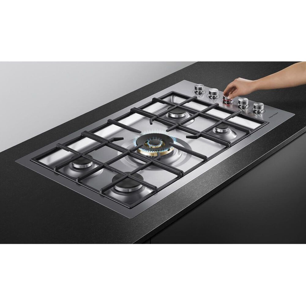 Fisher and Paykel 36&quot; Flush Mount Cooktop with 5-Burner in Stainless Steel, , large