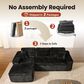 HOMLUX 105.5" Zero Assembly Sofa with Ergonomic Chaise Sectional in Black, , large
