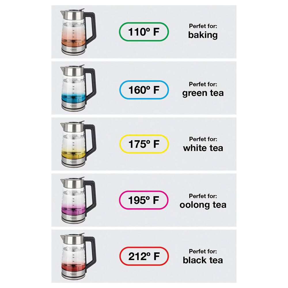 Jura H2O Glass Select 68 Oz Rapid Boil Kettle in Stainless Steel and Black, , large