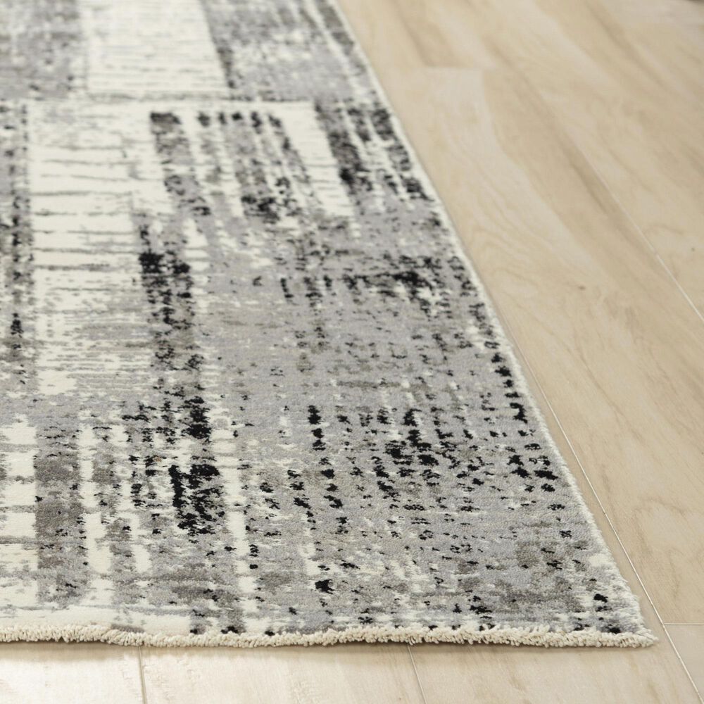 RIZZY Couture Gray and Black 2'6" x 8' Runner, , large
