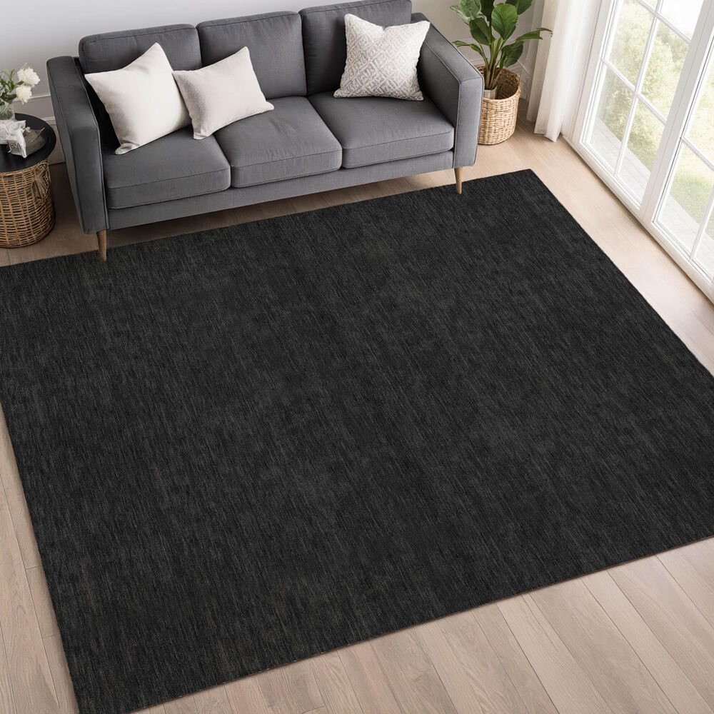 Dalyn Rug Company Soft Essentials Solid Black 5' x 7'6" Area Rug, , large