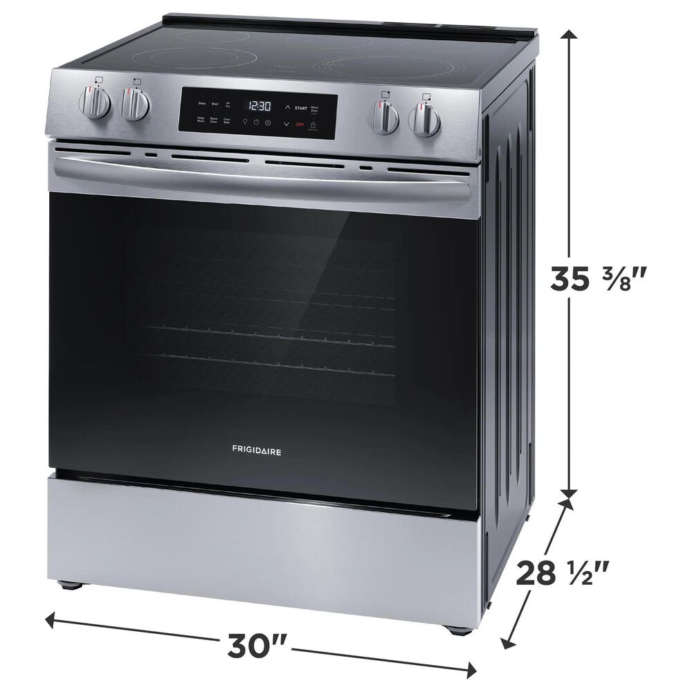 Frigidaire 30" Slide-In Front Control Electric Range with Air Fry in Stainless Steel, , large