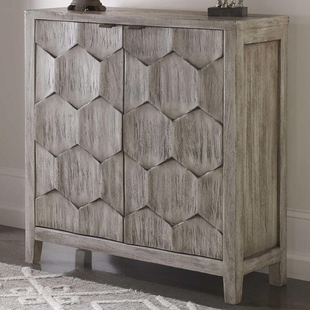 Uttermost Catori Console Cabinet In Distressed Light Grey, , large