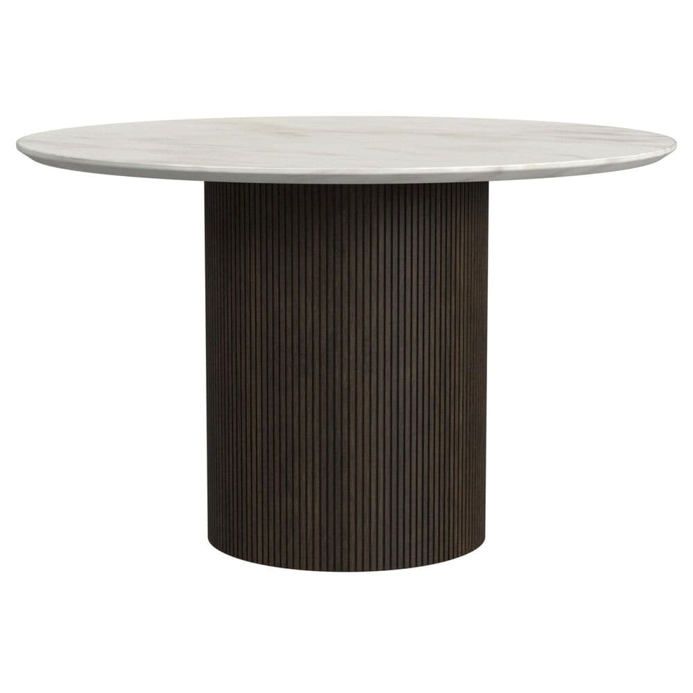 Mayberry Hill Sylvie 5-Piece Round Dining Set in Brown and White, , large