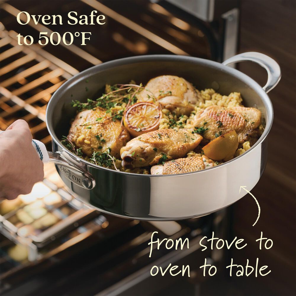 Anolon 11-Piece Nonstick Ceramic Cookware Set in Stainless Steel, , large