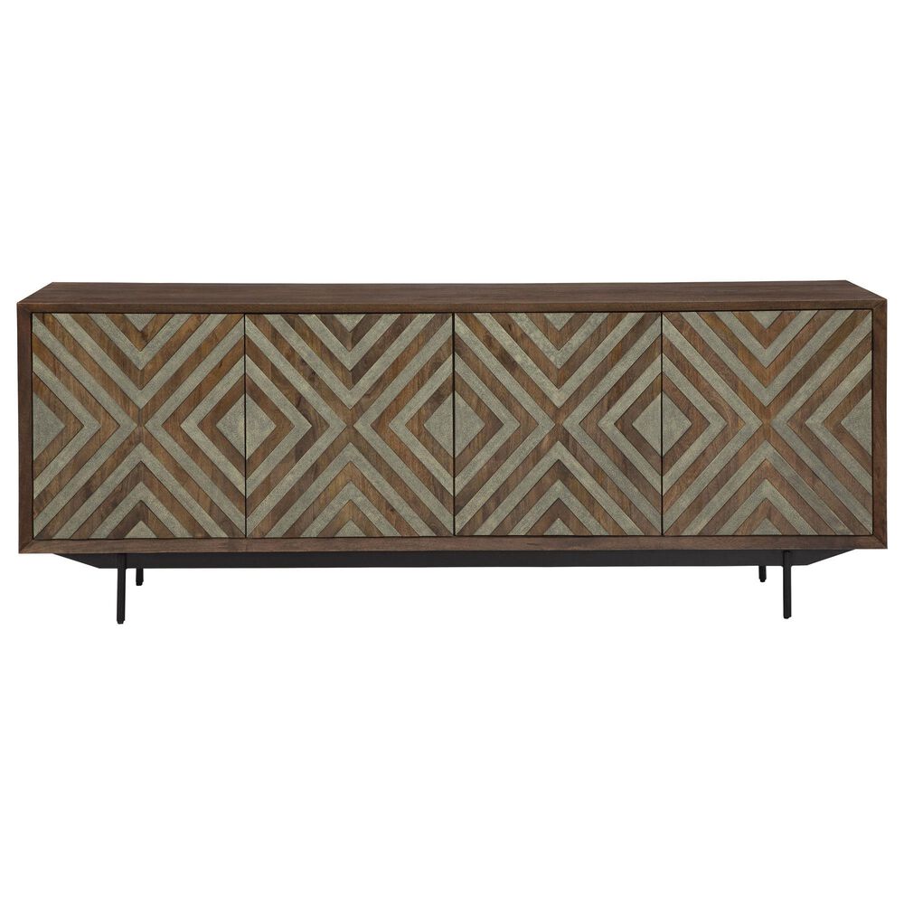 Ashley Dreggan Accent Cabinet in Warm Walnut, Grayish Gold and Black, , large