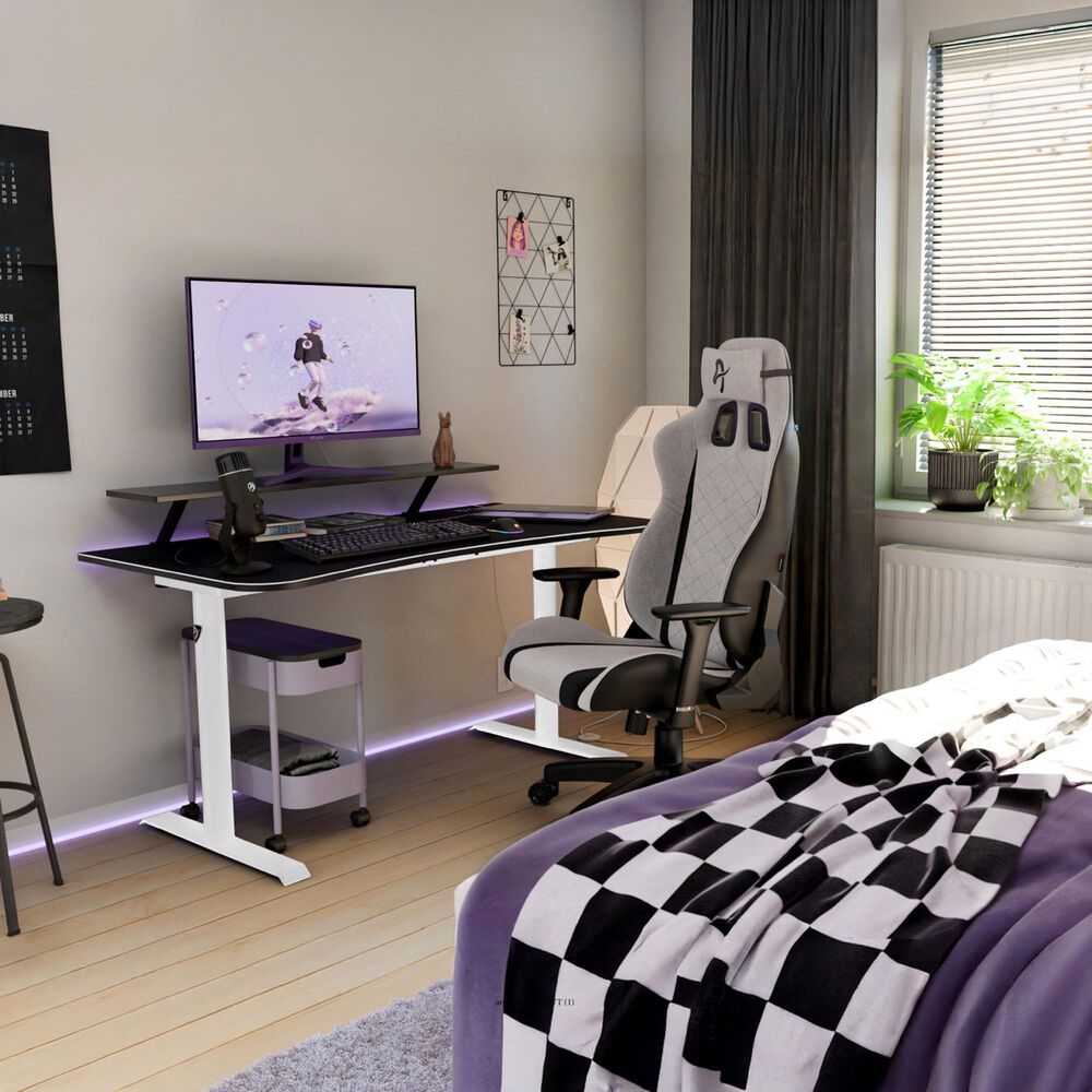 Arozzi Arena Medium Gaming Desk in White, , large