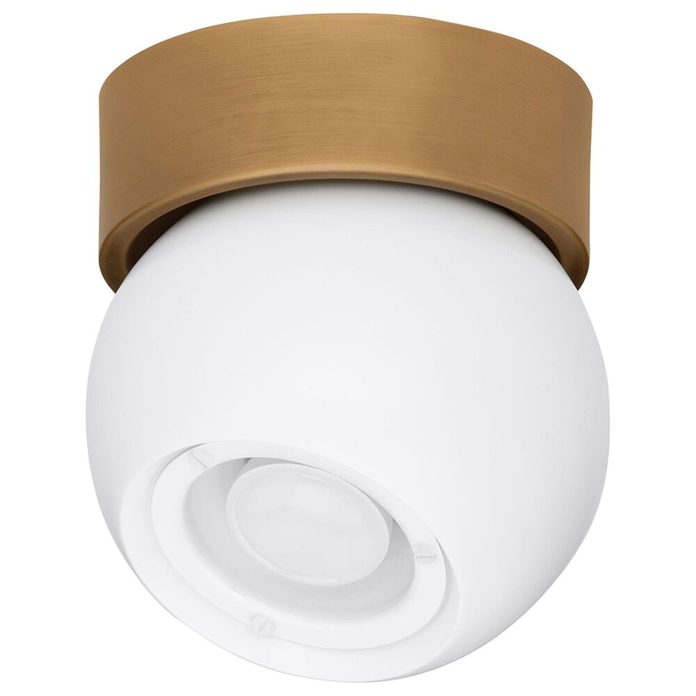 Troy Lighting Odin 1-Light Flush Mount in Patina Brass and Soft White, , large