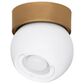 Troy Lighting Odin 1-Light Flush Mount in Patina Brass and Soft White, , large