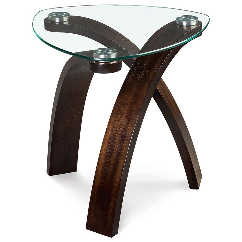 Nicolette Home End Table in Dark Mahogany and Glass, , large