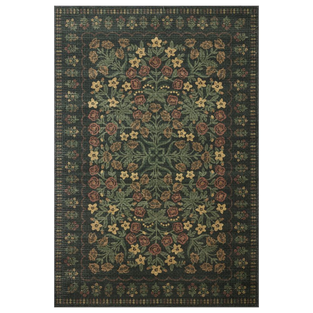 Rifle Paper Co. x Loloi Orchard Forest and Multicolor 3"6" x 5"6" Area Rug, , large